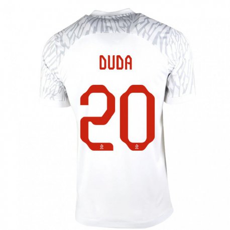 Kandiny Niño Camiseta Polonia Kacper Duda #20 Blanco 1ª Equipación 22-24 La Camisa Chile
