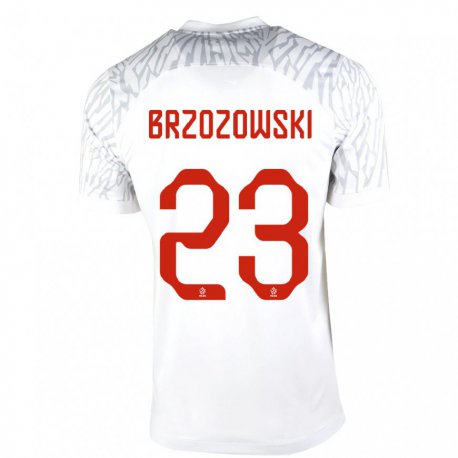 Kandiny Niño Camiseta Polonia Milosz Brzozowski #23 Blanco 1ª Equipación 22-24 La Camisa Chile