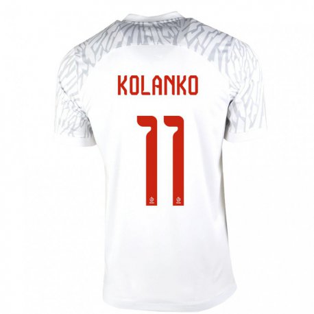 Kandiny Niño Camiseta Polonia Krzysztof Kolanko #11 Blanco 1ª Equipación 22-24 La Camisa Chile