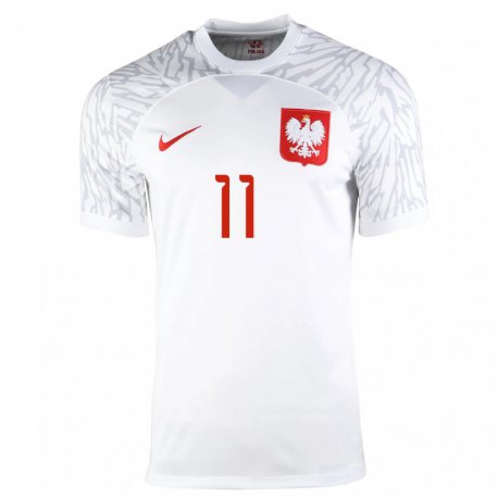 Kandiny Niño Camiseta Polonia Krzysztof Kolanko #11 Blanco 1ª Equipación 22-24 La Camisa Chile