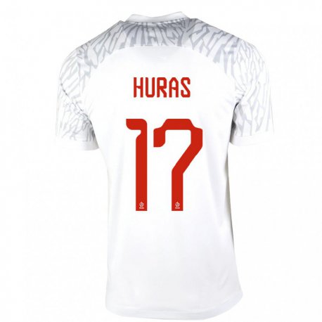 Kandiny Niño Camiseta Polonia Mike Huras #17 Blanco 1ª Equipación 22-24 La Camisa Chile