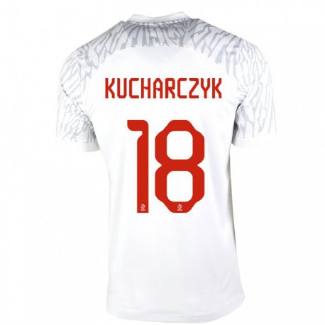 Kandiny Niño Camiseta Polonia Filip Kucharczyk #18 Blanco 1ª Equipación 22-24 La Camisa Chile