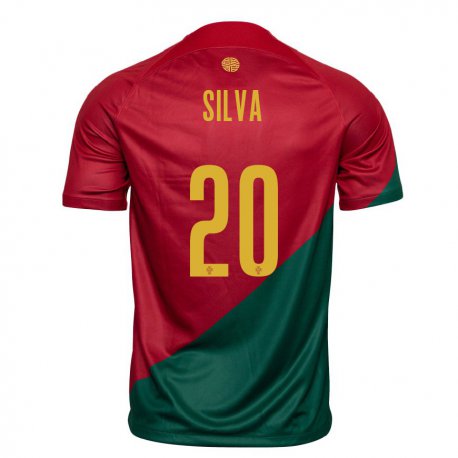 Kandiny Niño Camiseta Portugal Fabio Silva #20 Rojo Verde 1ª Equipación 22-24 La Camisa Chile