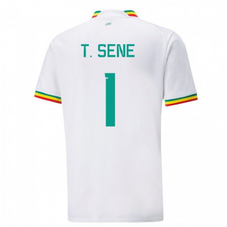 Kandiny Niño Camiseta Senegal Thiaba Gueye Sene #1 Blanco 1ª Equipación 22-24 La Camisa Chile