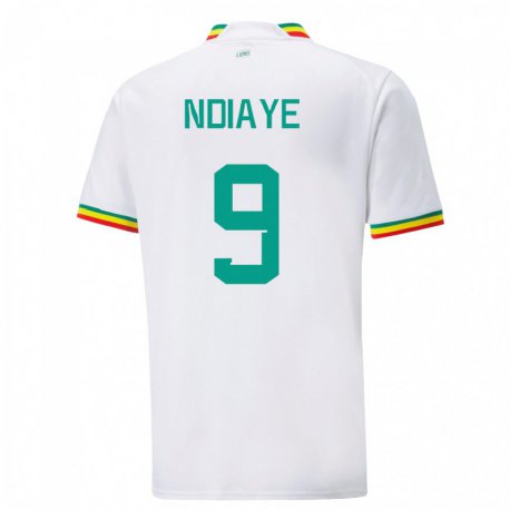 Kandiny Niño Camiseta Senegal Nguenar Ndiaye #9 Blanco 1ª Equipación 22-24 La Camisa Chile