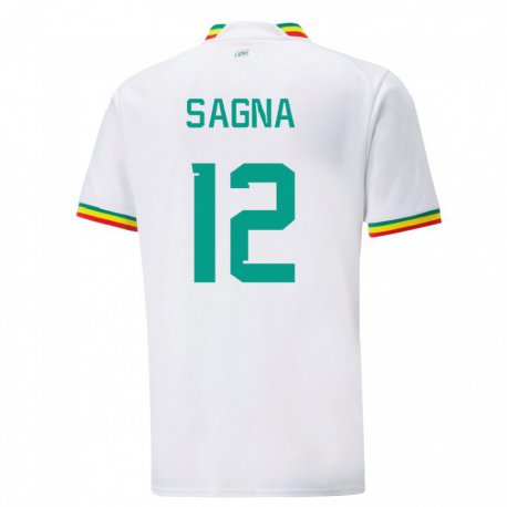 Kandiny Niño Camiseta Senegal Safietou Sagna #12 Blanco 1ª Equipación 22-24 La Camisa Chile