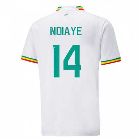 Kandiny Niño Camiseta Senegal Salimata Ndiaye #14 Blanco 1ª Equipación 22-24 La Camisa Chile
