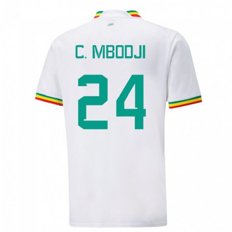 Kandiny Niño Camiseta Senegal Coumba Sylla Mbodji #24 Blanco 1ª Equipación 22-24 La Camisa Chile