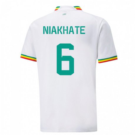 Kandiny Niño Camiseta Senegal Niakhate N Diaye #6 Blanco 1ª Equipación 22-24 La Camisa Chile