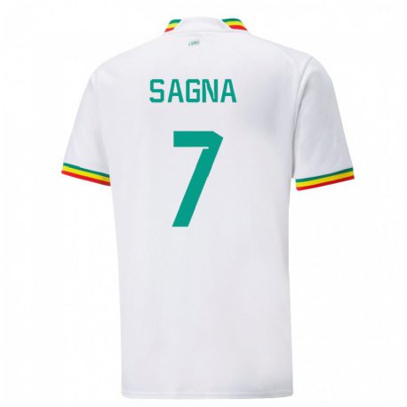 Kandiny Niño Camiseta Senegal Amadou Sagna #7 Blanco 1ª Equipación 22-24 La Camisa Chile