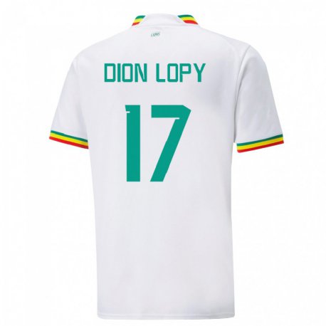 Kandiny Niño Camiseta Senegal Dion Lopy #17 Blanco 1ª Equipación 22-24 La Camisa Chile