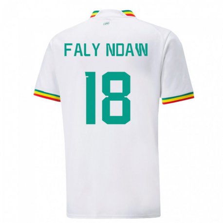 Kandiny Niño Camiseta Senegal Faly Ndaw #18 Blanco 1ª Equipación 22-24 La Camisa Chile