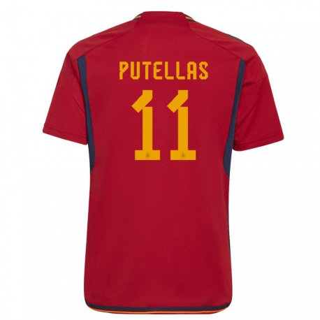 Kandiny Niño Camiseta España Alexia Putellas #11 Rojo 1ª Equipación 22-24 La Camisa Chile