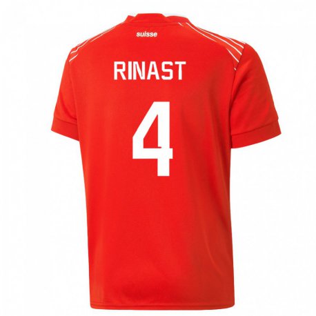 Kandiny Niño Camiseta Suiza Rachel Rinast #4 Rojo 1ª Equipación 22-24 La Camisa Chile