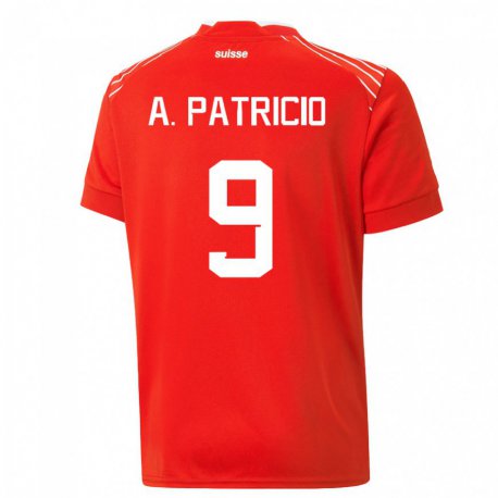 Kandiny Niño Camiseta Suiza Alexandre Dias Patricio #9 Rojo 1ª Equipación 22-24 La Camisa Chile