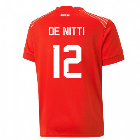 Kandiny Niño Camiseta Suiza Gianni De Nitti #12 Rojo 1ª Equipación 22-24 La Camisa Chile