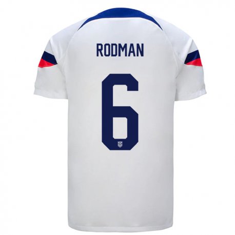Kandiny Niño Camiseta Estados Unidos Trinity Rodman #6 Blanco 1ª Equipación 22-24 La Camisa Chile