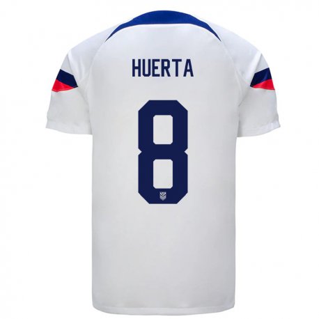 Kandiny Niño Camiseta Estados Unidos Sofia Huerta #8 Blanco 1ª Equipación 22-24 La Camisa Chile