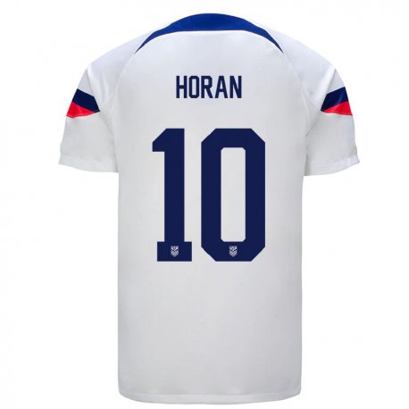 Kandiny Niño Camiseta Estados Unidos Lindsey Horan #10 Blanco 1ª Equipación 22-24 La Camisa Chile