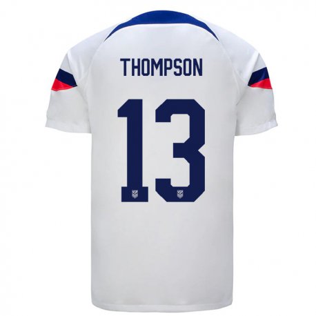 Kandiny Niño Camiseta Estados Unidos Alyssa Thompson #13 Blanco 1ª Equipación 22-24 La Camisa Chile