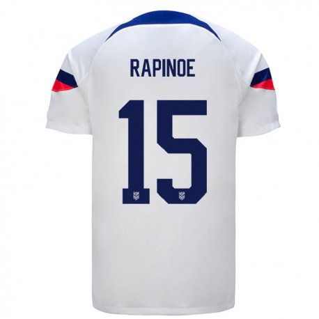 Kandiny Niño Camiseta Estados Unidos Megan Rapinoe #15 Blanco 1ª Equipación 22-24 La Camisa Chile