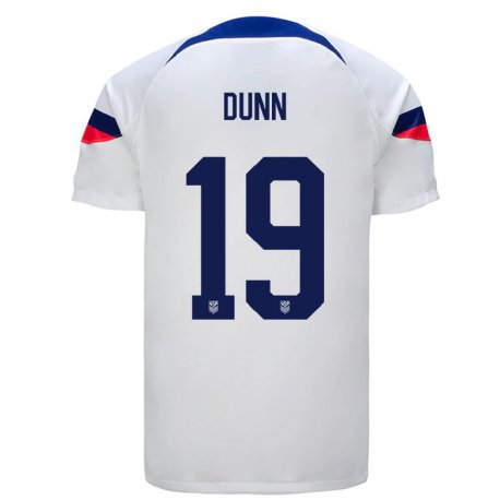 Kandiny Niño Camiseta Estados Unidos Crystal Dunn #19 Blanco 1ª Equipación 22-24 La Camisa Chile