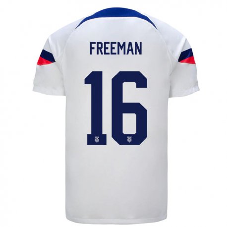 Kandiny Niño Camiseta Estados Unidos Alex Freeman #16 Blanco 1ª Equipación 22-24 La Camisa Chile