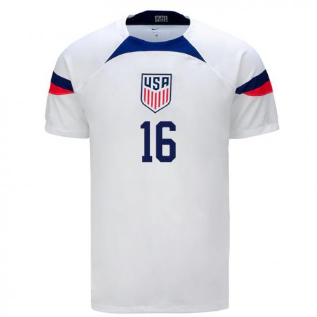 Kandiny Niño Camiseta Estados Unidos Alex Freeman #16 Blanco 1ª Equipación 22-24 La Camisa Chile