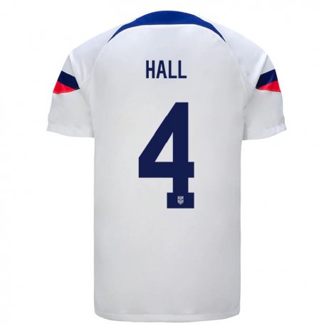 Kandiny Niño Camiseta Estados Unidos Tyler Hall #4 Blanco 1ª Equipación 22-24 La Camisa Chile