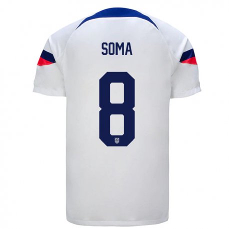 Kandiny Niño Camiseta Estados Unidos Pedro Soma #8 Blanco 1ª Equipación 22-24 La Camisa Chile