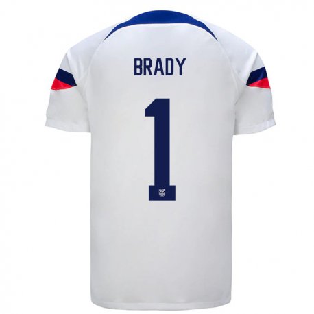 Kandiny Niño Camiseta Estados Unidos Chris Brady #1 Blanco 1ª Equipación 22-24 La Camisa Chile
