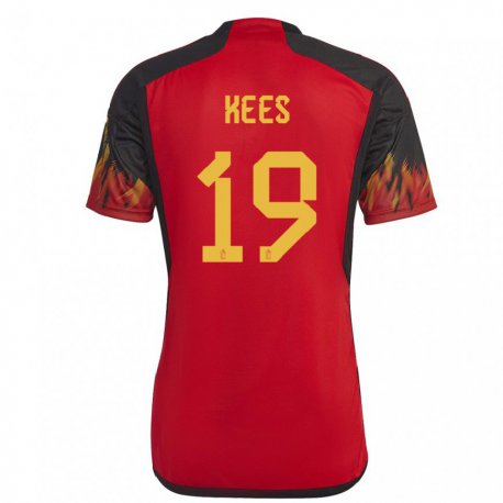 Kandiny Niño Camiseta Bélgica Sari Kees #19 Rojo 1ª Equipación 22-24 La Camisa Chile