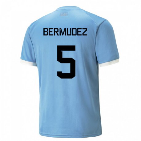Kandiny Niño Camiseta Uruguay Karol Bermudez #5 Azul 1ª Equipación 22-24 La Camisa Chile