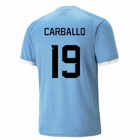Kandiny Niño Camiseta Uruguay Wendy Carballo #19 Azul 1ª Equipación 22-24 La Camisa Chile