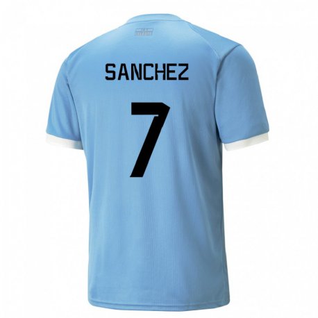 Kandiny Niño Camiseta Uruguay Renzo Sanchez #7 Azul 1ª Equipación 22-24 La Camisa Chile