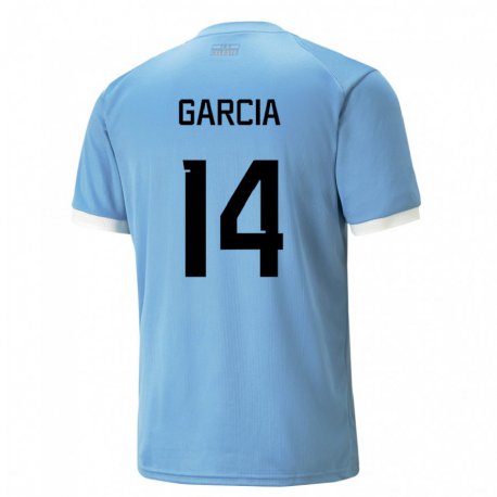 Kandiny Niño Camiseta Uruguay Damian Garcia #14 Azul 1ª Equipación 22-24 La Camisa Chile