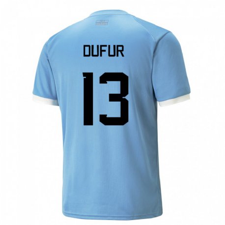 Kandiny Niño Camiseta Uruguay Lautaro Dufur #13 Azul 1ª Equipación 22-24 La Camisa Chile