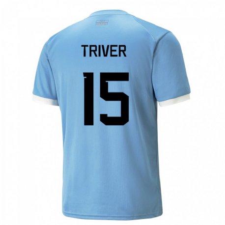Kandiny Niño Camiseta Uruguay Francisco Triver #15 Azul 1ª Equipación 22-24 La Camisa Chile