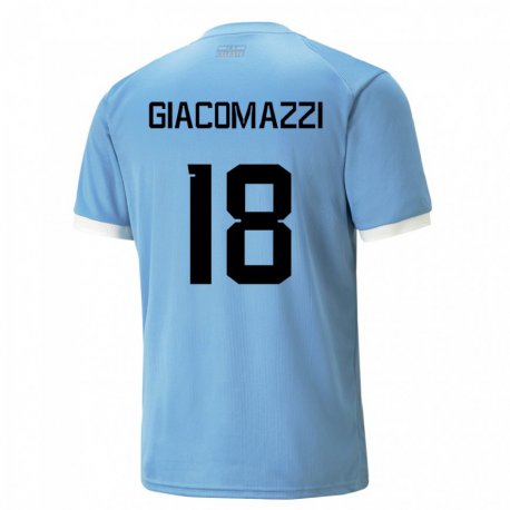 Kandiny Niño Camiseta Uruguay Sebastian Giacomazzi #18 Azul 1ª Equipación 22-24 La Camisa Chile