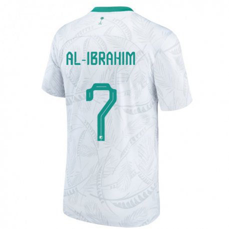Kandiny Niño Camiseta Arabia Saudita Noura Al Ibrahim #7 Blanco 1ª Equipación 22-24 La Camisa Chile