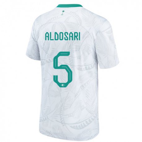 Kandiny Niño Camiseta Arabia Saudita Mohammed Aldosari #5 Blanco 1ª Equipación 22-24 La Camisa Chile