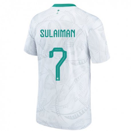 Kandiny Niño Camiseta Arabia Saudita Mohammed Sulaiman #7 Blanco 1ª Equipación 22-24 La Camisa Chile