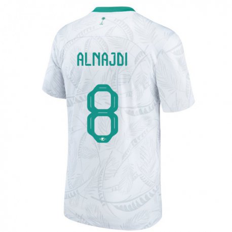 Kandiny Niño Camiseta Arabia Saudita Salem Alnajdi #8 Blanco 1ª Equipación 22-24 La Camisa Chile