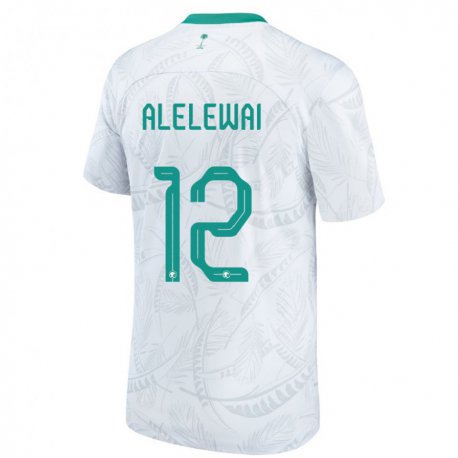 Kandiny Niño Camiseta Arabia Saudita Abdulaziz Alelewai #12 Blanco 1ª Equipación 22-24 La Camisa Chile