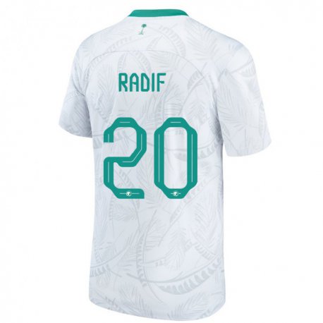 Kandiny Niño Camiseta Arabia Saudita Abdullah Radif #20 Blanco 1ª Equipación 22-24 La Camisa Chile