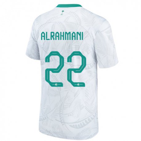 Kandiny Niño Camiseta Arabia Saudita Saleh Alrahmani #22 Blanco 1ª Equipación 22-24 La Camisa Chile