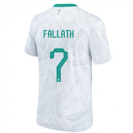 Kandiny Niño Camiseta Arabia Saudita Fahad Fallath #7 Blanco 1ª Equipación 22-24 La Camisa Chile