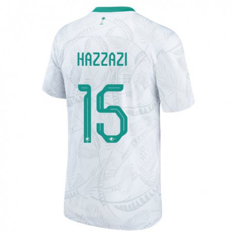 Kandiny Niño Camiseta Arabia Saudita Mohammed Hazzazi #15 Blanco 1ª Equipación 22-24 La Camisa Chile