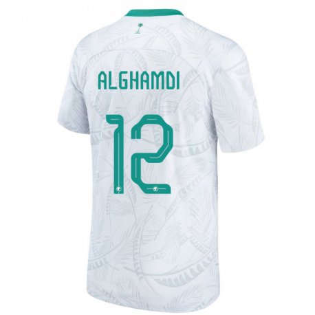 Kandiny Niño Camiseta Arabia Saudita Faisal Alghamdi #12 Blanco 1ª Equipación 22-24 La Camisa Chile