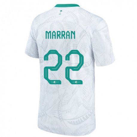 Kandiny Niño Camiseta Arabia Saudita Mohammed Marran #22 Blanco 1ª Equipación 22-24 La Camisa Chile